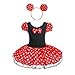 Dressy Daisy Girls' Minnie Mouse Fancy Dresses Dance Costume With Headband Size 2-3T Red & Black