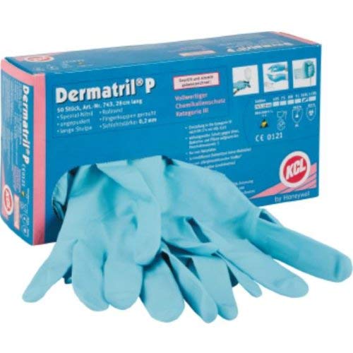 KCL Einweghandschuh Dermatril P743 GröÃe 9 Inhalt 50 Stück, Blau, L (2er Pack) – Bild 3