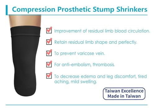 Image of Prosthetic Stump Shrinkers-Below Knee, 45cm, Compression, Amputee Socks, 20-30, Daily use, Taiwan Excellence 2XL
