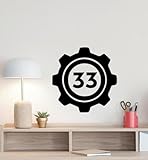 Vault 33 Wall Decal Vinyl Sticker Logo Vault Tec Poster Fan Sign Print Gamer Wall Art Home Theater Decor Mural Indoor Outdoor Kids Room Decal 3307