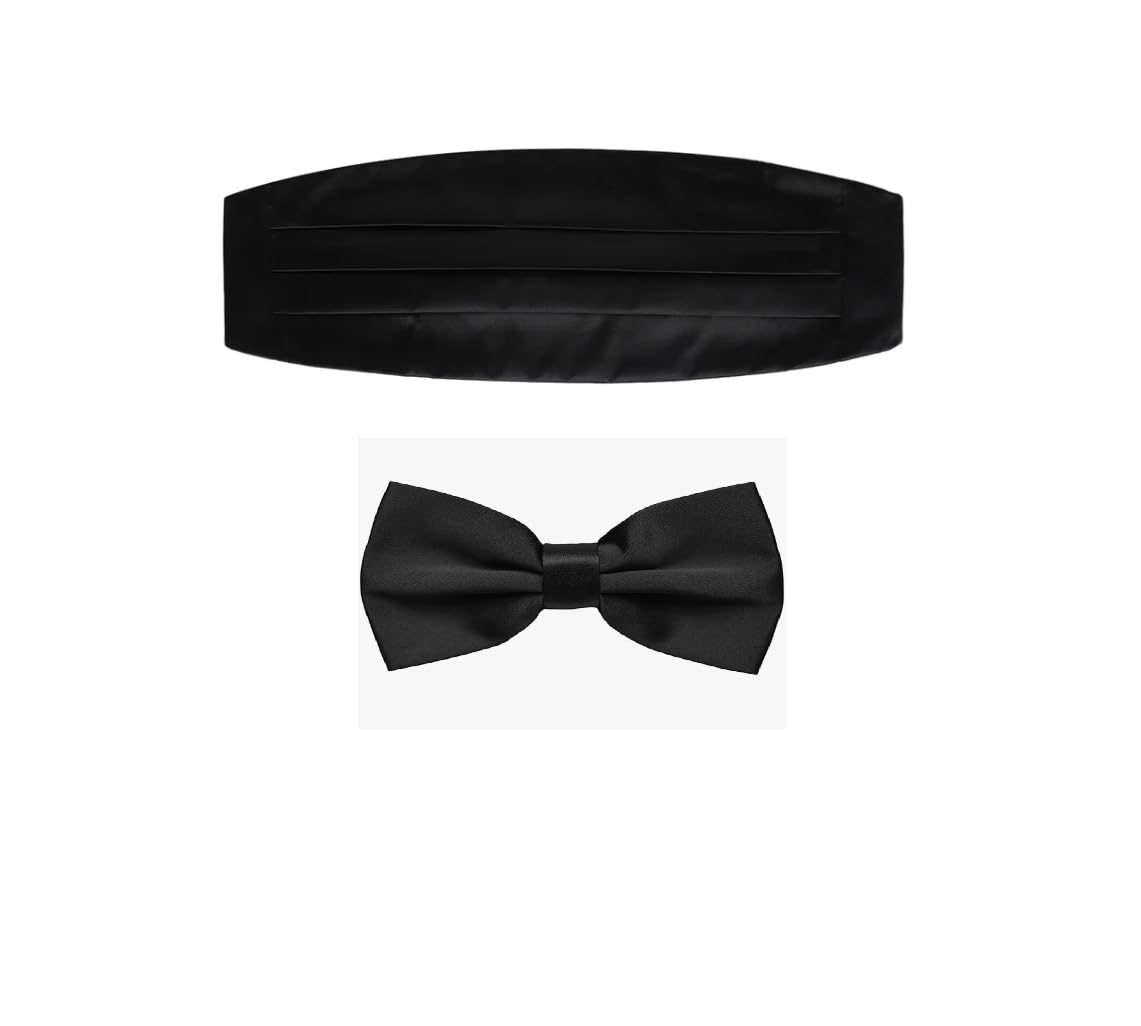Premium Men’s Tuxedo Cummerbund | Micro Fiber | Superior Finishing | Adjustable Size | Black Colour | Tuxedo Acessories | Combination-image-27