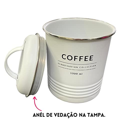 Lata Hermética para Café de Metal Copenhag YOI 811500126 Branco 1L
