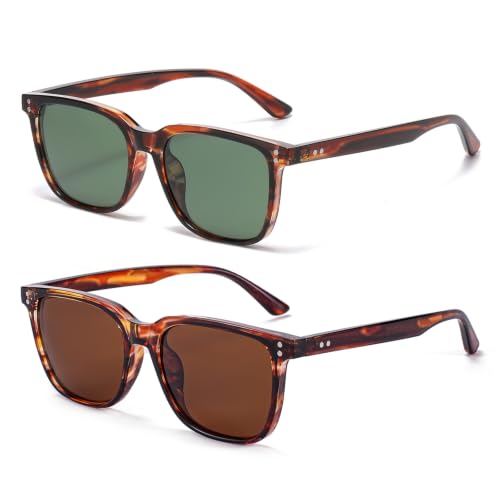 Image of Gleyemor Polarized Mens Square Sunglasses UV400 Protection Sun Glasses | Classic Retro Square Shades for Fashion, Driving Fishing Golf Outdoor Sport Shades