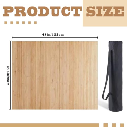 Foldable Tap Dance Floor - Premium Bamboo Portable Tap Board with Non-Slip Backing & Heavy Duty Carrying Bag, Large Dancing Mat for Home Studio, Street, Outdoor Practice (wood tone)