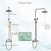 NeierThodore Antique Brass Bathroom Shower Faucet System Set 8 Inch Rainfall Shower Head Handheld Spray 2 Knobs Mixing