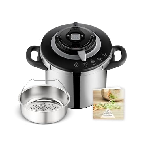 SEB Clipso+ CHEF 10L - Pentola per minuto, 7-10 commensali, induzione, 4 programmi cottura, apertura e chiusura coperchio con una sola mano, P4551500