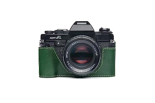 Housse Pentax Super A moitié protection boîtier cuir vert