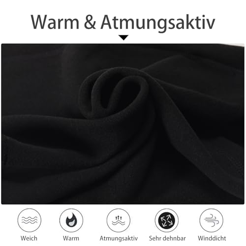 Leichte Beanie-Mütze, Atmungsaktiv & Wärmend, Dehnbar & Helmtauglich, Für Laufen, Radfahren & Outdoor-Sport, Unisex Skull Cap für Damen und Herren Schwarz