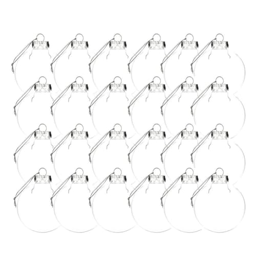 RASTKY 4 Bolas de Navidad Transparentes con Cordones Colgantes, Adornos Rellenables de Plástico de 10 Cm para Decoraciones Navideñas (#5)