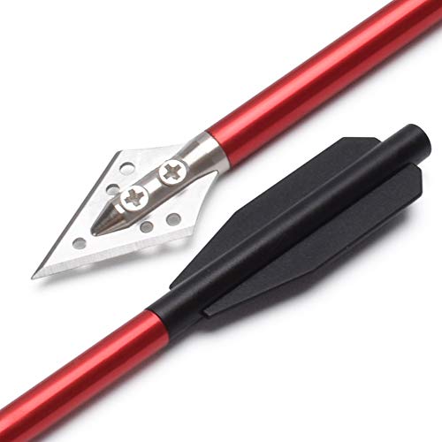 Aluminium Crossbow Bolts Arrows 6.5\" Steel Broadhead Tips Hunting Arrows for 50-80lbs Mini Crossbow Archery Pistol - Fishing Hunting Target Practice (Pack of 3)