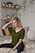 Made By Johnny MBJ WT1037 V Neck Short Sleeve Dolman Top with Side Shirring L Olive