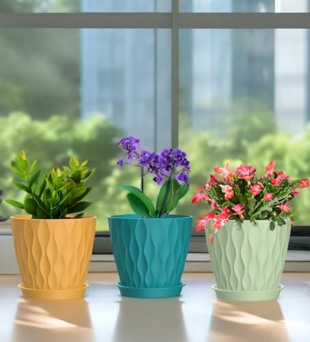 4 Inch Plant Pots, 6 Pack Indoor Flower Pots, Planters with Drainage Holes and Trays for Orchids, Violets, Succulents, Herbs, and Other Plants,Corolful - Image 7