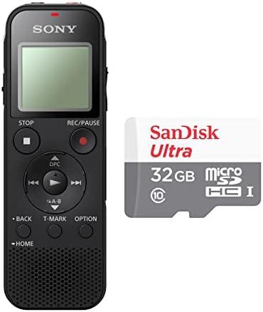 Sony ICD-PX470 Stereo Digital Voice Recorder with Built-in USB Voice Recorder and 16GB Class 10 Micro SDHC Card Bundle (2 Items)