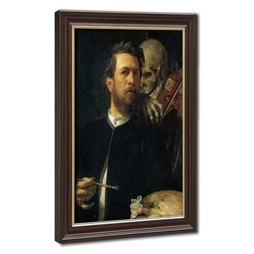 Arnold Bocklin Autoportrait avec la mort Toile Suspendue 50x75 cm