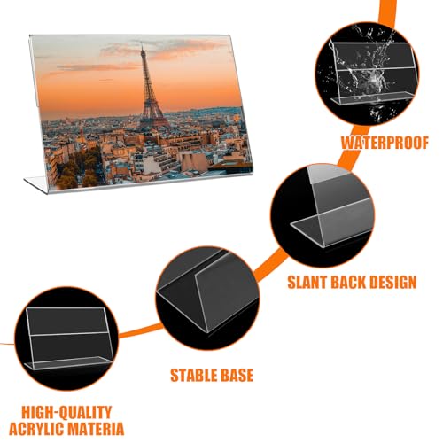 LOPYXBR 12 Stück Tischaufsteller A6, Aufsteller A6 Tischaufsteller Schräg, Werbeaufsteller A6 L-Ständer für Cafés, Restaurants, Ausstellungen, Büros, Werbeaktionen,Dokumente,Hochzeit