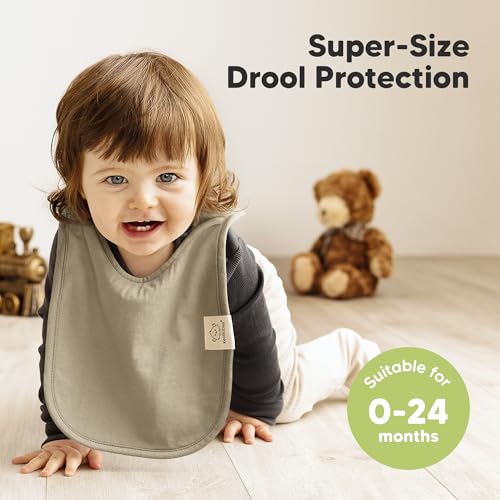 8-Pack Baby Bibs for Boys, Girls - Pullover Bibs for Drooling Teething Baby Girl & Boy Toddler, Newborn, Soft & Absorbent, Cute Colors, Large Torso Coverage Keep Infant Clean & Dry (Brick)2