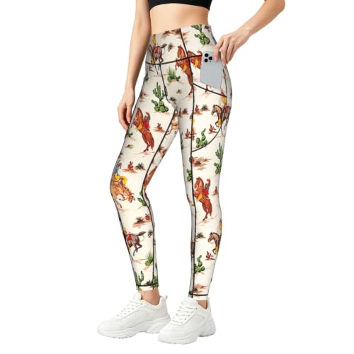 Pantalones de yoga con estampado de caballos fitness casual opacos