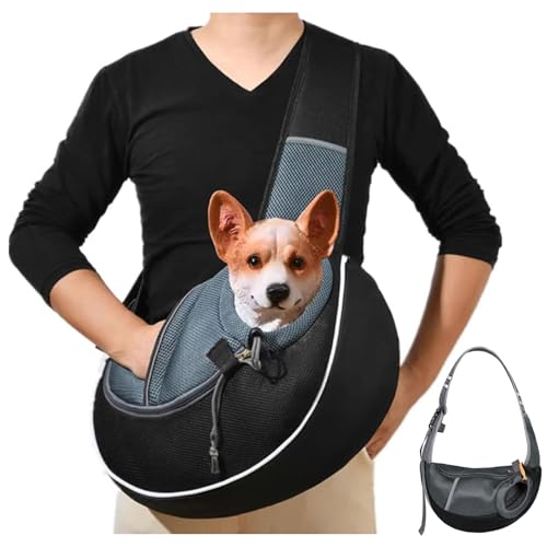 Tragtuch Klein Hund Tragetasche, Hundetragtuch Mit Verstellbarem Riemen, Hundetragetasche bis 5kg Hundetasche, Hundetragebeutel Mesh Hundetrage Outdoor Katzentrage Kleintiere Hundetragetuch Reise
