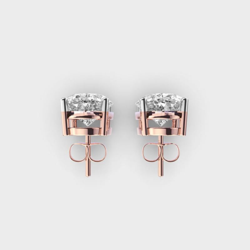Orecchini ovali classici in argento sterling 925 | Placcatura in oro rosa | N. pietra: 2 | Dimensioni gemma: 3,00-3,99 mm | Peso: 6 ct | Forma: ovale | 5,5 grammi |LKE_R_00154