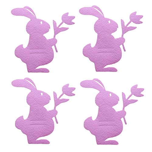 NVOQILIN 4pcs Pasqua Decorazione Della Tavola Fiore Posate Sacchetto di Tessuto Non Tessuto Coltelli Forchetta Holder Decorazione di Pasqua Per La Casa Festa Forchetta Coltelli Holder