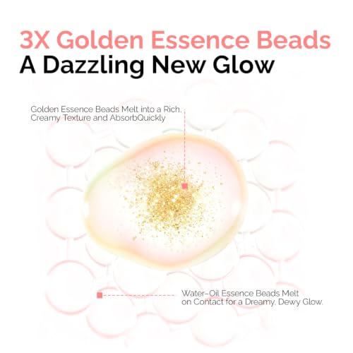 Pink Glow Hydrating Daily Face Serum with Niacinamide & Retinol, 3X Golden Essence Beads, Lightweight Water-Oil Formula, Fast-Absorbing Facial Serum for Soft, Smooth & Dewy-Looking Skin, 1.69 fl oz — view 3