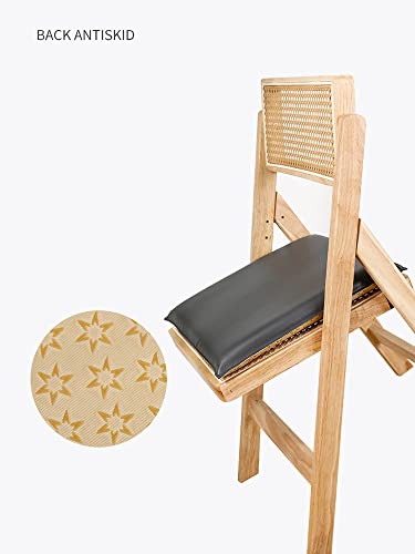 Cuscino per sedia in memory foam, con cerniera, antiscivolo, in ecopelle, per giardino, patio, sala da pranzo e ufficio, impermeabile e resistente, marrone scuro, 50 x 50 x 3 cm