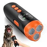 Karrong Hundeabwehr Ultraschall, Anti-Bell-Gerät für Hunde Ohne Halsband, Schmerzfreier Ultraschall-Trainer, Wiederaufladbar bis 5 m Reichweite, Handgerät für Innen & Außen mit Taschenlampe