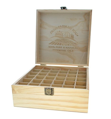 Essential Oils Wooden Box - Quality Storage Case For Aromatherapy (Holds 36)