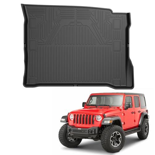Trunk Mat for Jeep Wrangler 4XE 2021-2024, MERXENG Car Trunk Protector All-Weather Rear Cargo Area Mat Protective Floor Mat for Jeep Wrangler 4XE 2021-2024