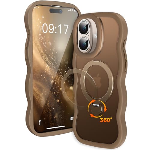 Coque Wave iPhone 16 or avec béquille 360 idéale pour vos appels vidéo nomades
