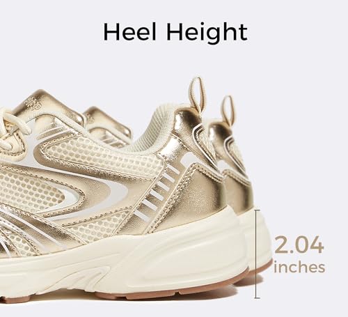 LUCKY STEP Women's Mesh Casual Fashion Sneakers Lace Up Lightweight Running Shoes Non Slip Breathable Chunky Shoes2