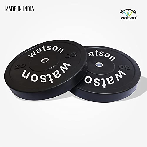Image of WATSON Dumbbell Plates, 40Kg(20Kgx2) 28mm Bumper Weight Plates With 2 Inch Metal Insert, Strength Training Barbell Weights for Home Gym Workouts