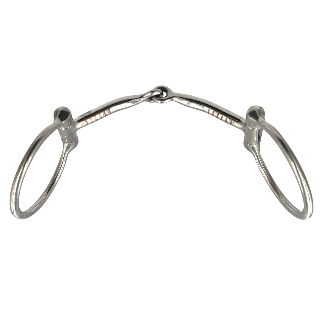 ES0219 JW Gebiss Westerngebiss D-Ring D-Trense Einfach Gebrochen aus Edelstahl Ringdurchmesser 63 mm Gebissstärke 11 mm (14.5 cm)