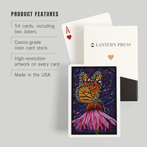 Lantern Press Monarch Butterfly naipes póker 52 cartas miniatura 3