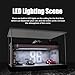 cxiiuui Display Case 1/64 Scale Diecast Parking Garage Moldel 2-Tires LED Light Model Car Show Case 7 Parking Spaces with Full Acrylic Cover Grey