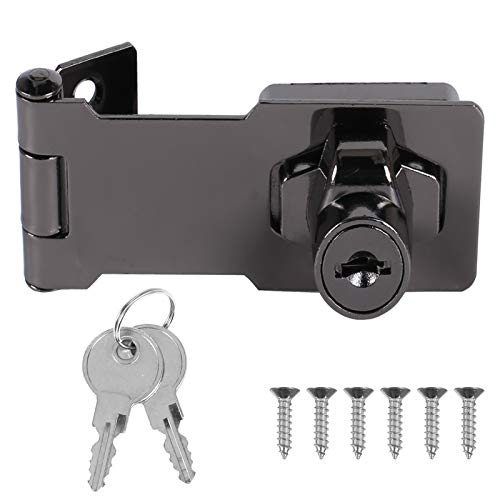 MIZOMOR Cerrojo de Candado Cerrojo con Llave de Metal 3 Pulgadas Cerradura Cerradura con Llave Metálica con Llaves para Puertas Herrajes Muebles de Armarios Aleación de Zinc Negro