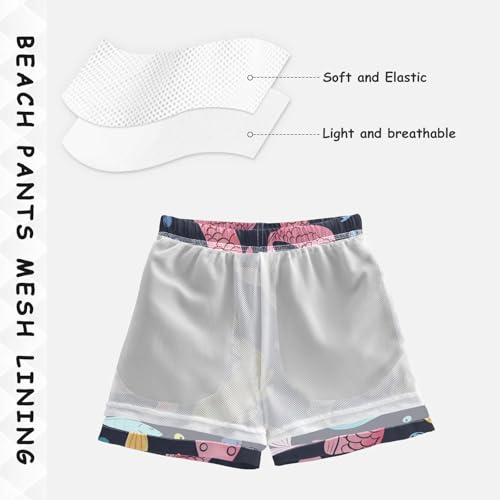 Red Yellow Blue Fishes Boys Swim Trunks, Quick Dry Toddler Beach Shorts Boy Swimwear Bathing Suit4