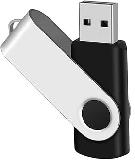 4GB USB Flash Drive 2-Pack EASTBULL USB 2.0 Drives Swivel USB Stick Memory Stick Metal Pen Drive (Black & Blue)