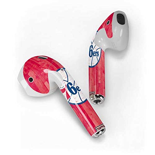 Skinit Decal Audio Skin Compatible with Apple AirPods - Officially Licensed NBA Philadelphia 76ers Hardwood Classics Design