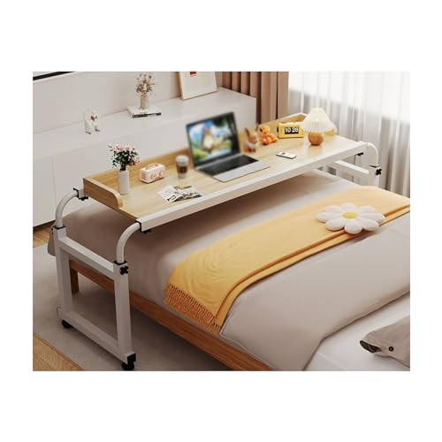 Table de lit avec roulettes réglable en hauteur pour ordinateur bureau de chambre