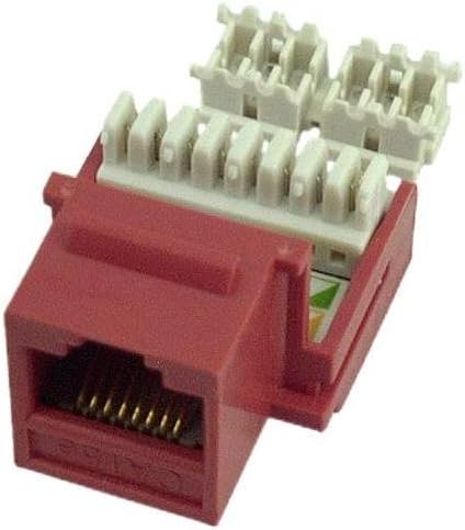 50 Pack of 4 Pair CAT5e Network Keystone Jacks Red