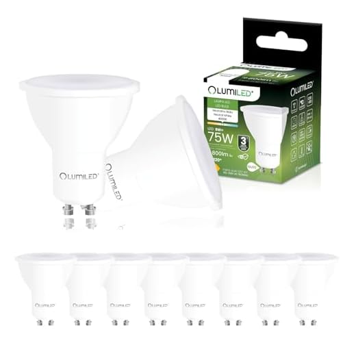 Lumiled LED GU10 PAR16 8W ersetzt 75W 800lm 4000K Neutralweiß 120° Nicht Dimmbar 10er Pack Energiespar Leuchtmittel Reflektor Spot für Küche Wohnzimmer Büro Flur