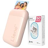 Liene Photo Printer, 2x3 Mini Instant Portable Instant Printer w/ 50 Zink Adhesive Paper, Bluetooth
