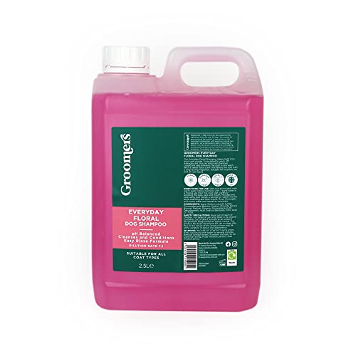 Groomers Everyday Floral Dog Shampoo for Dog Grooming 2.5L - Long Lasting Fragrance - Cleanses and Conditions - pH Balanced, Vegan, Paraben Free, Easy Rinse - Suitable for All Coats