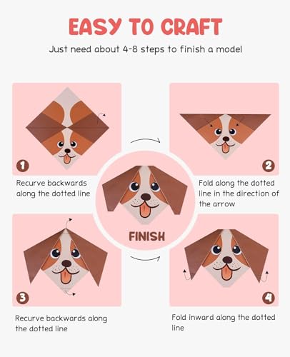 Image of DIY Art & Craft Kits for Boys /Girls 4-8years Old Mess Free No GUE,No Scissors Art Kits, Fun Activity Drawing for Child (Paper Origami)