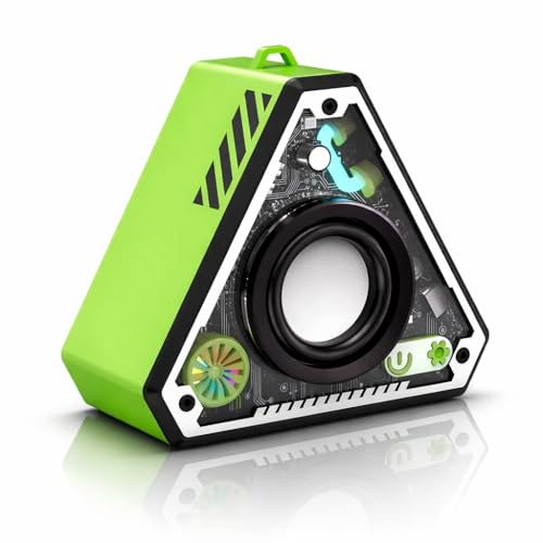 Image of V2 5W Wireless Bluetooth Mini Speaker with Loud Sound & Punchy Bass, 52mm Driver with 360 Surround, Bt V5.3 Quick Connect, Transparent Design, with Inbuilt MIC for Call Function.(Green)