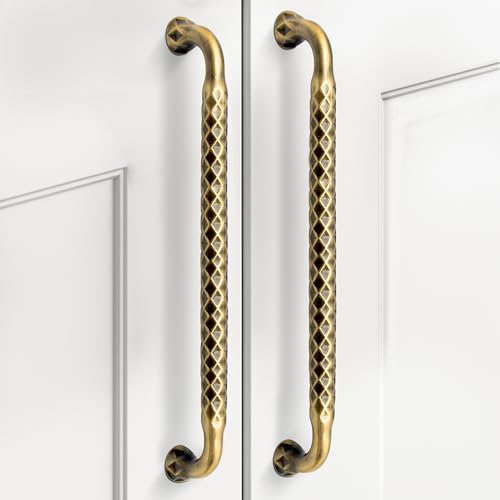 Image of Plantex Cabinet Handle /Kitchen Cabinet Door Handle /Wardrobe /288 mm Cupboard Handle /Door Pull-Push Handle for Home /Office - Pack of 2 (Brass Antique)