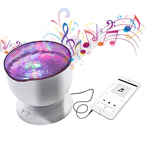 LED Concepts Ocean Wave Projector, Night Light LED Lamp & Speaker Multicolored for Adults and Kids