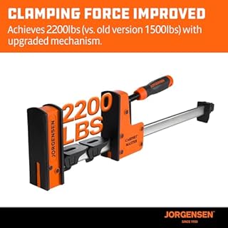 JORGENSEN 18-Inch Parallel Bar Clamp, Heavy-Duty Cabinet Master Clamp for Woodworking Glue-Up, 2200 lbs Force, Quick Release, Spreader Function, 2-Pack