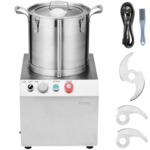 VEVOR Robot Culinaire et Hachoir à Légumes 15 L, Robot Multifonction en Acier Inoxydable de Qualité Alimentaire, avec 2 Lames Supplémentaires en S, pour...